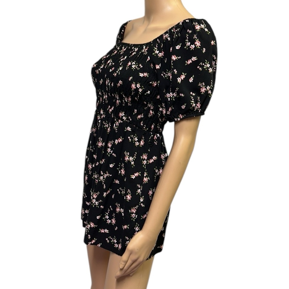 Hesperus Floral Rayon Off Shoulder Shorts Romper Juniors Large - Picture 4 of 12